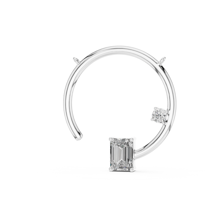 Silver Pendant with a rectangular gemstone on a white background