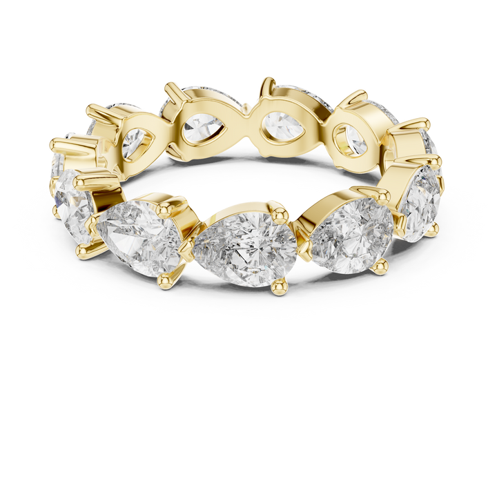 “Elegant Pear-Shaped Full Eternity Ring – White Gold”