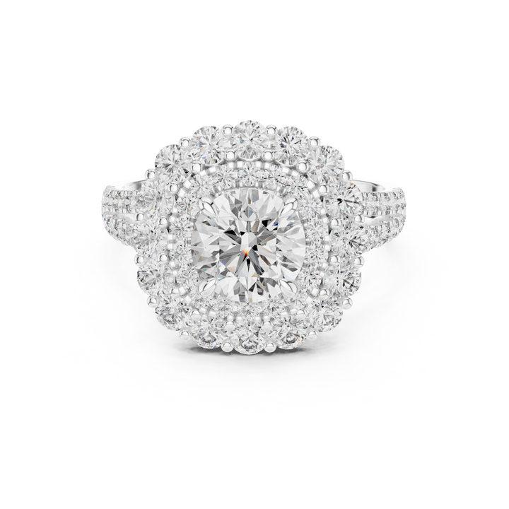 Diamond ring with a white background