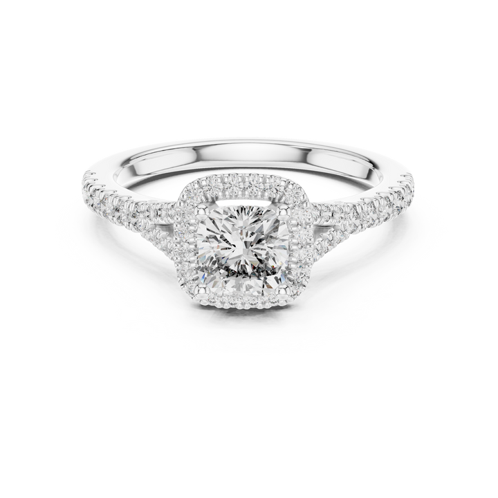 Diamond ring with a white background