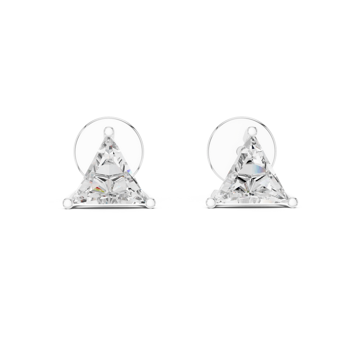 Triangle -Cut 0.75-CT Diamond Stud Earrings in 14-KT White Gold