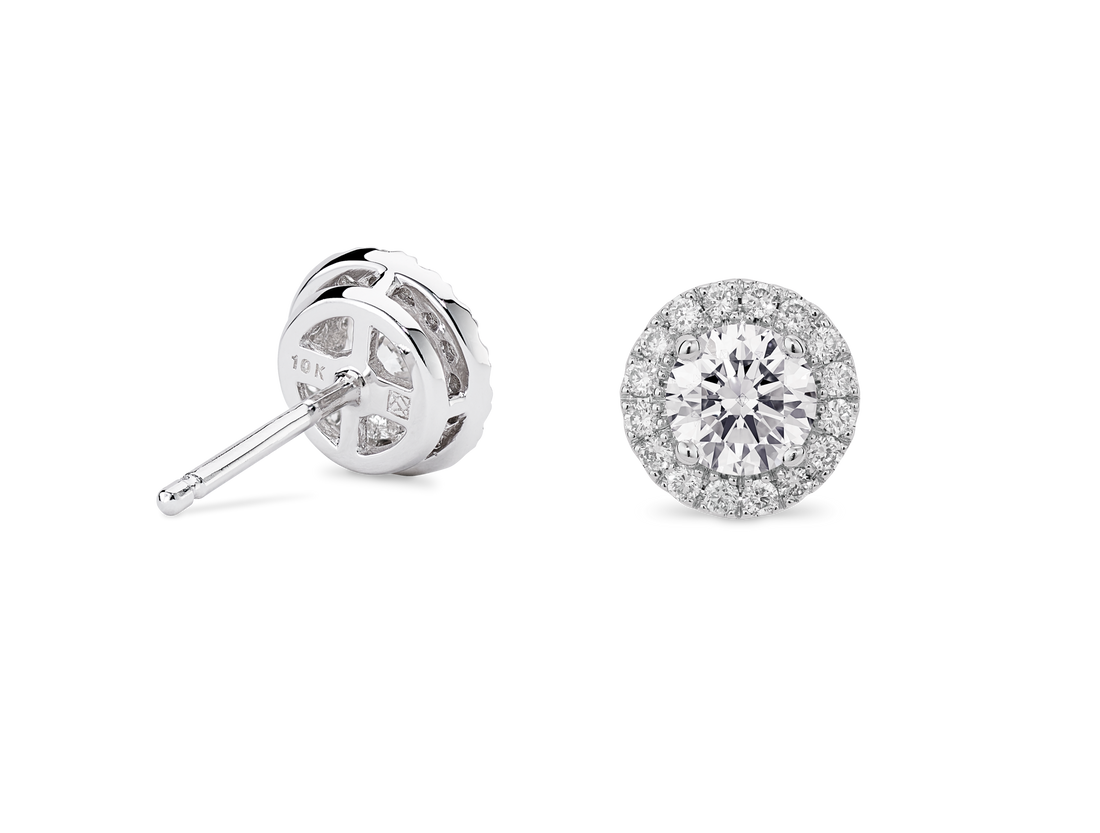 Lab-Grown Diamond 2ct. tw. Round Brilliant and Halo Studs Set | White