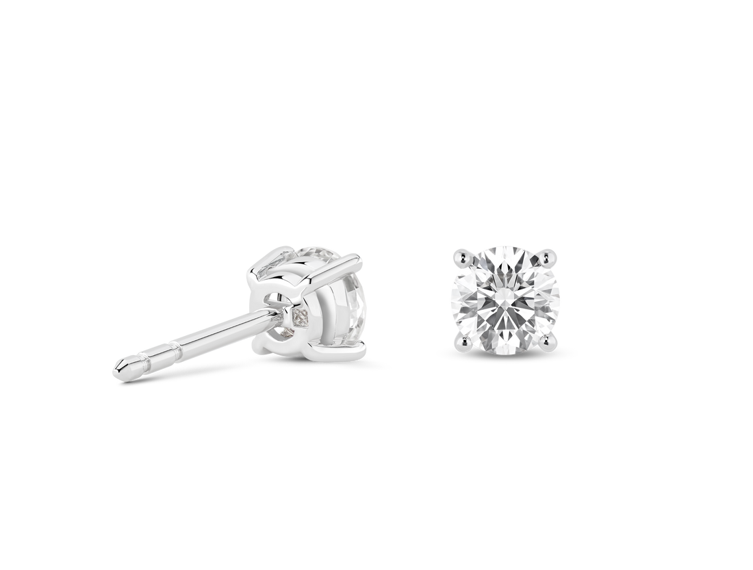 Finest Lab-Grown Diamond 1ct. tw. Round Brilliant Solitaire Studs | White