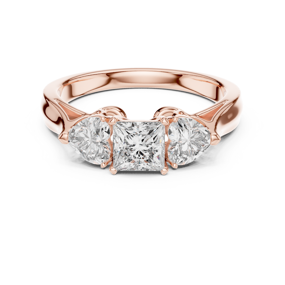 Romantic 0.25-CT Princess & 0.50-CT Heart Diamond Ring in 14-KT White Gold