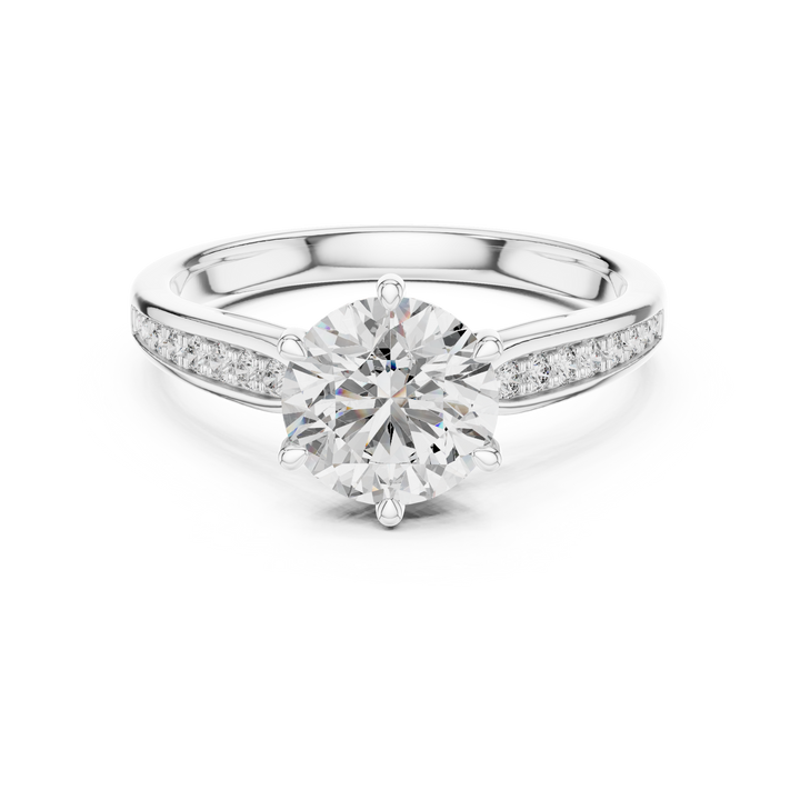 Diamond ring with a white background