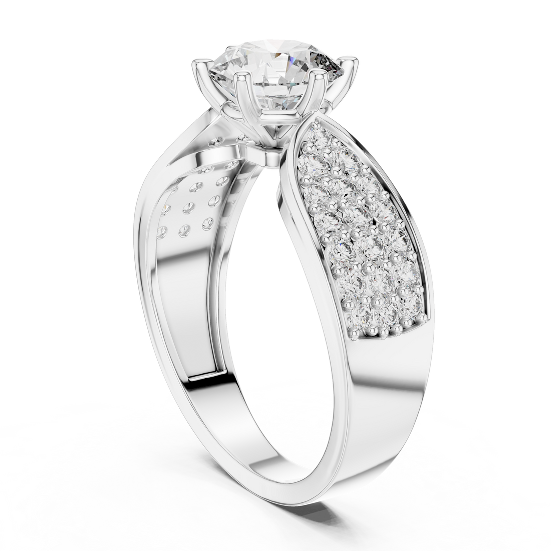 Diamond ring with a white background