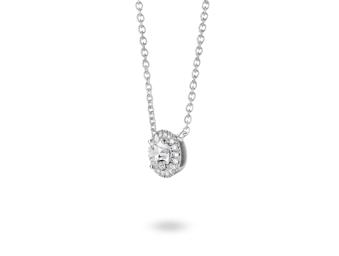 Lab-Grown Diamond 1ct. tw. Halo 14k Gold Pendant | White