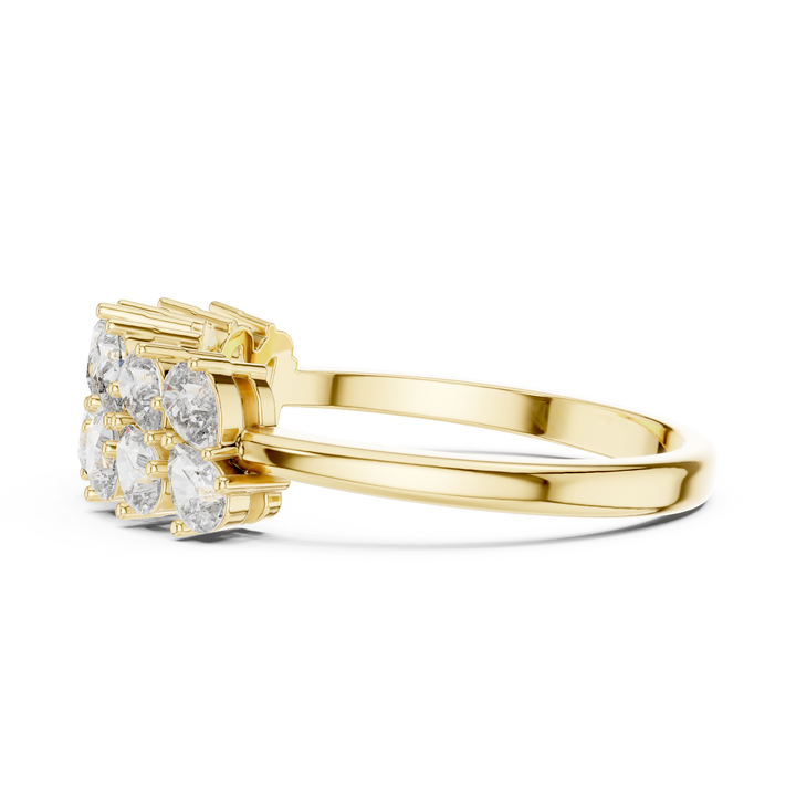 Lustrous Petal Sparkle Ring 14KT