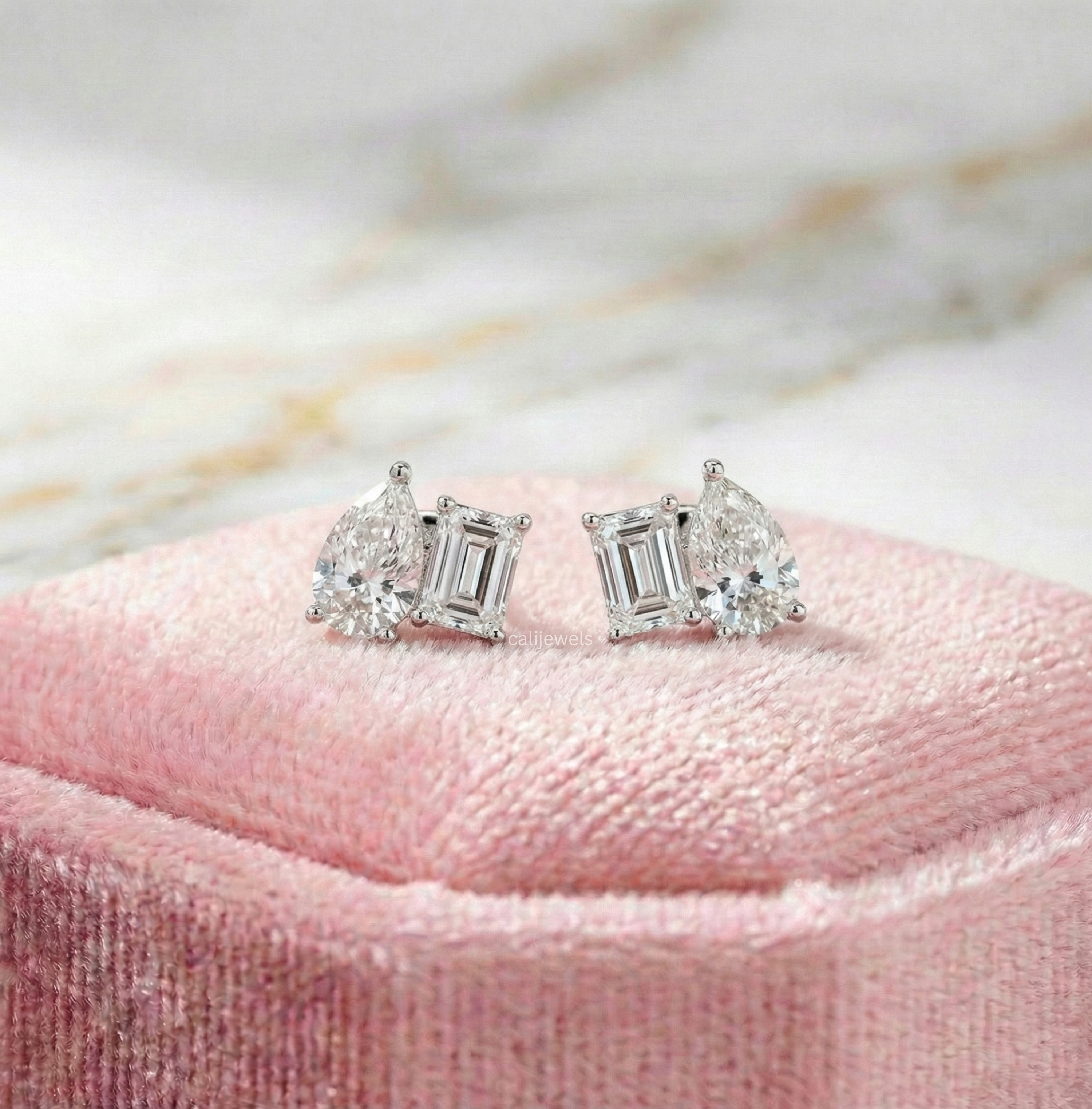 4.00 TCW Toi Et Moi Lab Grown Diamond Stud Earrings