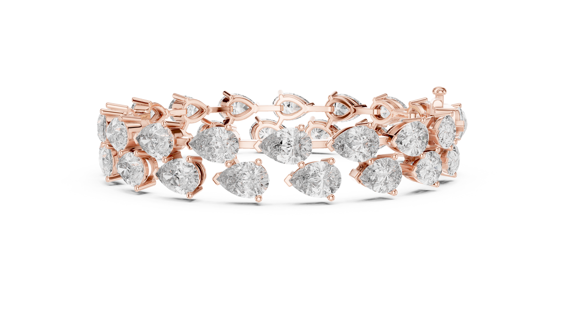 Luxury 0.50-CT pear-shaped Diamond Bracelet in 14-KT White Gold