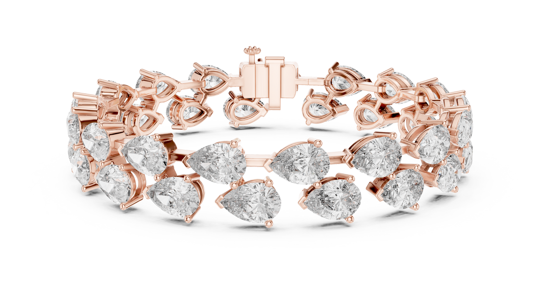 Luxury 0.50-CT pear-shaped Diamond Bracelet in 14-KT White Gold