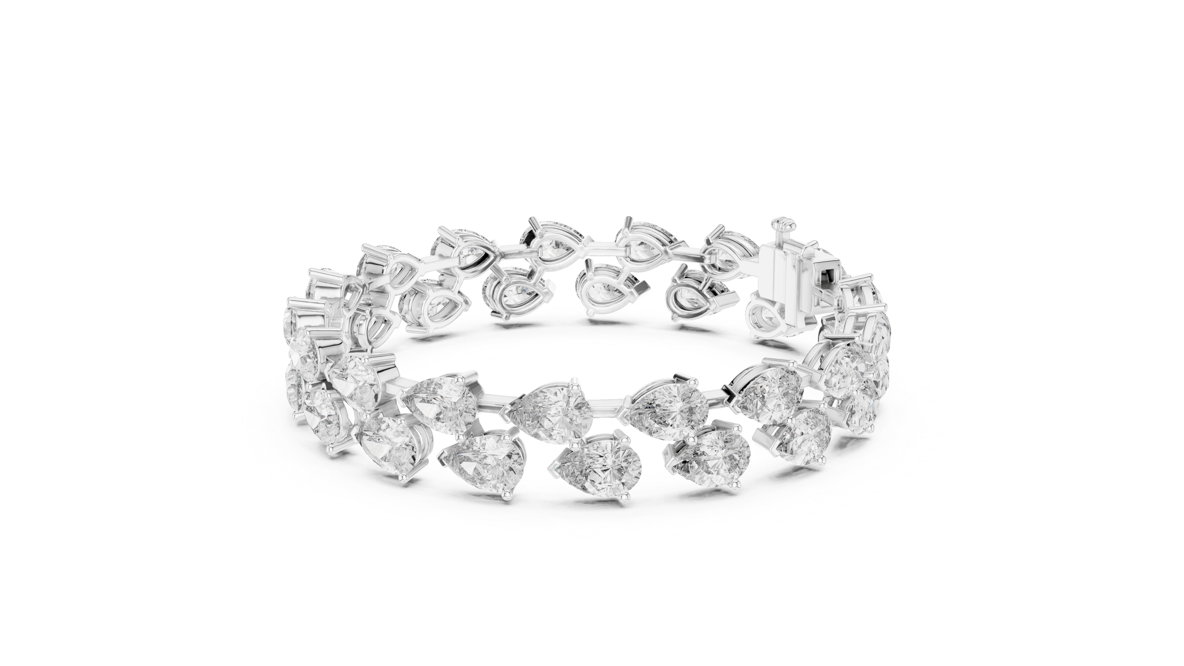 Diamond bracelet on a white background