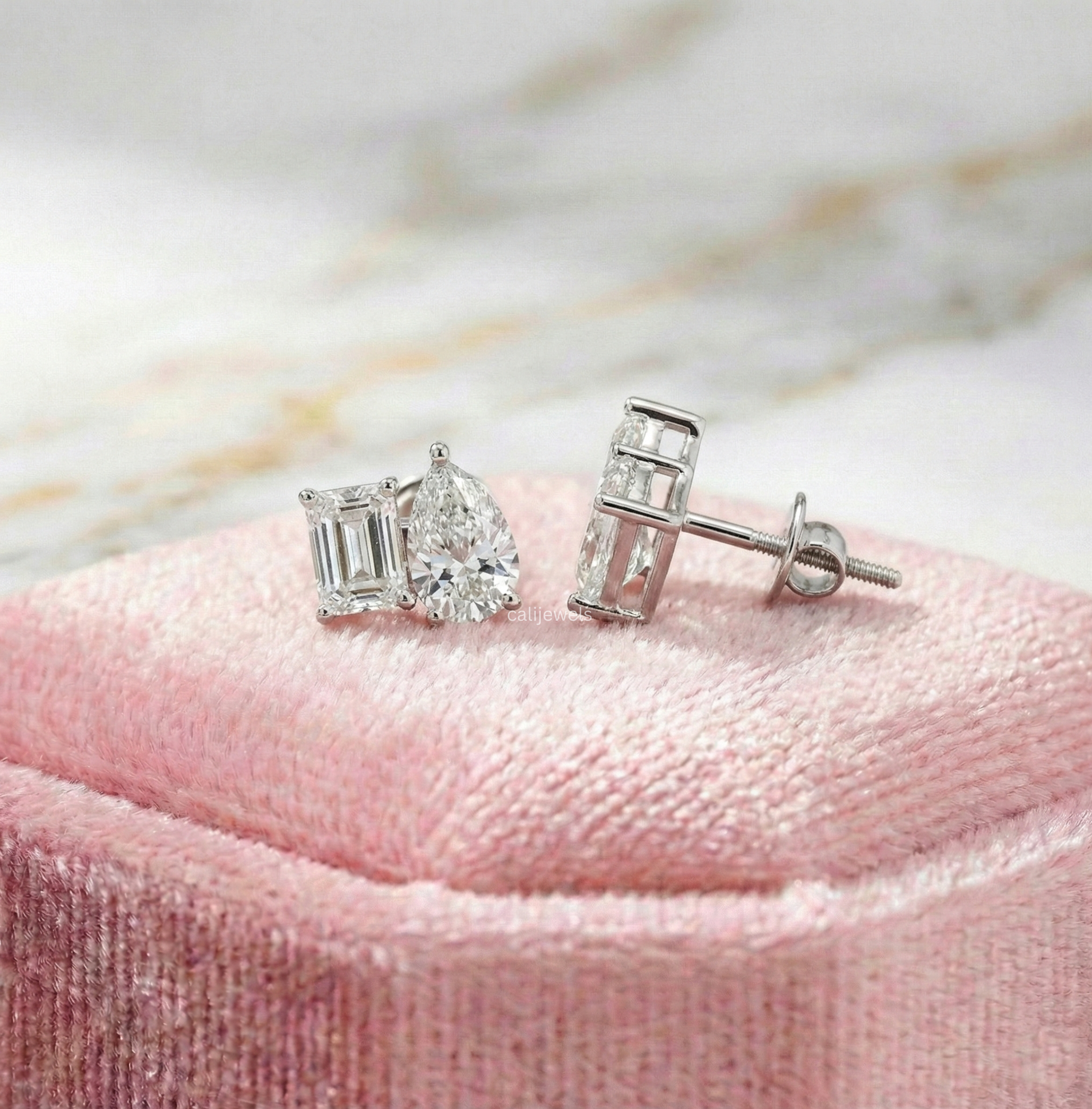 4.00 TCW Toi Et Moi Lab Grown Diamond Stud Earrings