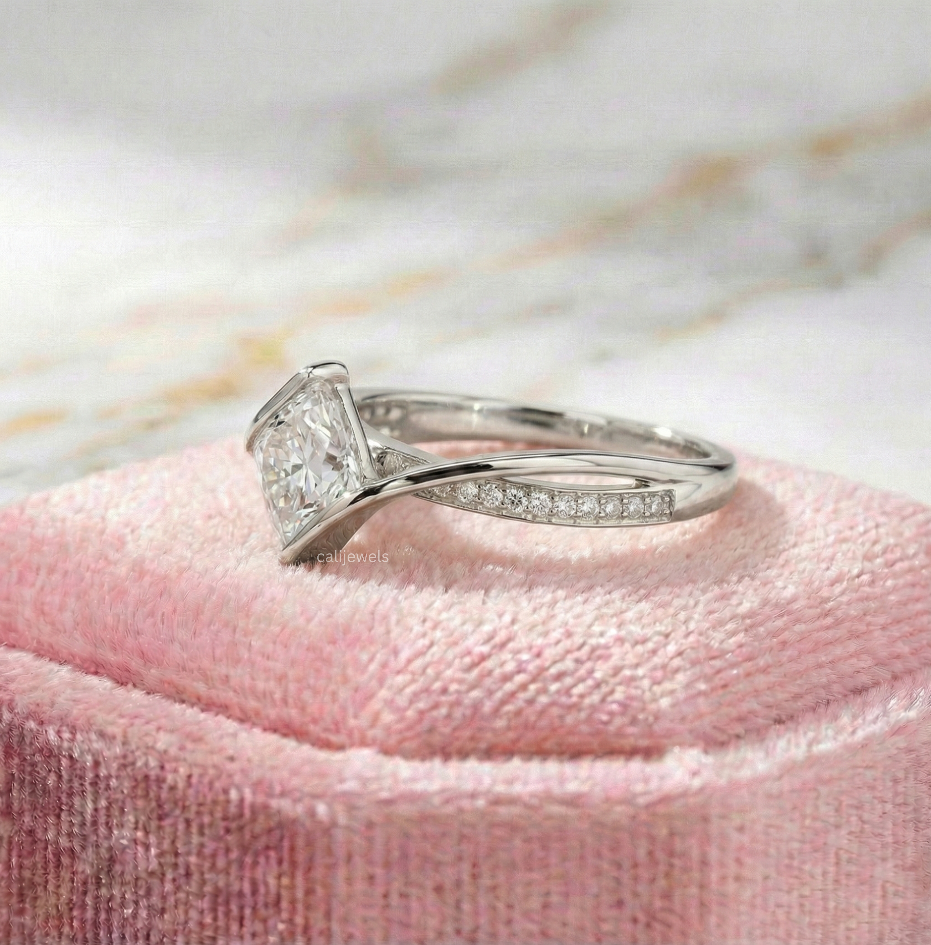 Princess Cut Lab Grown Diamond Engagement Ring
