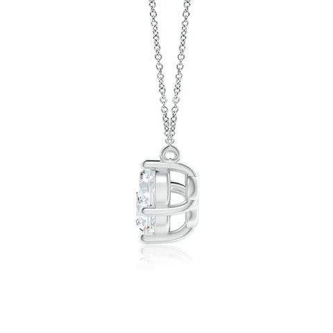 Silver necklace with a pendant on a white background
