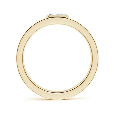 Gold ring with a small gemstone on a white background