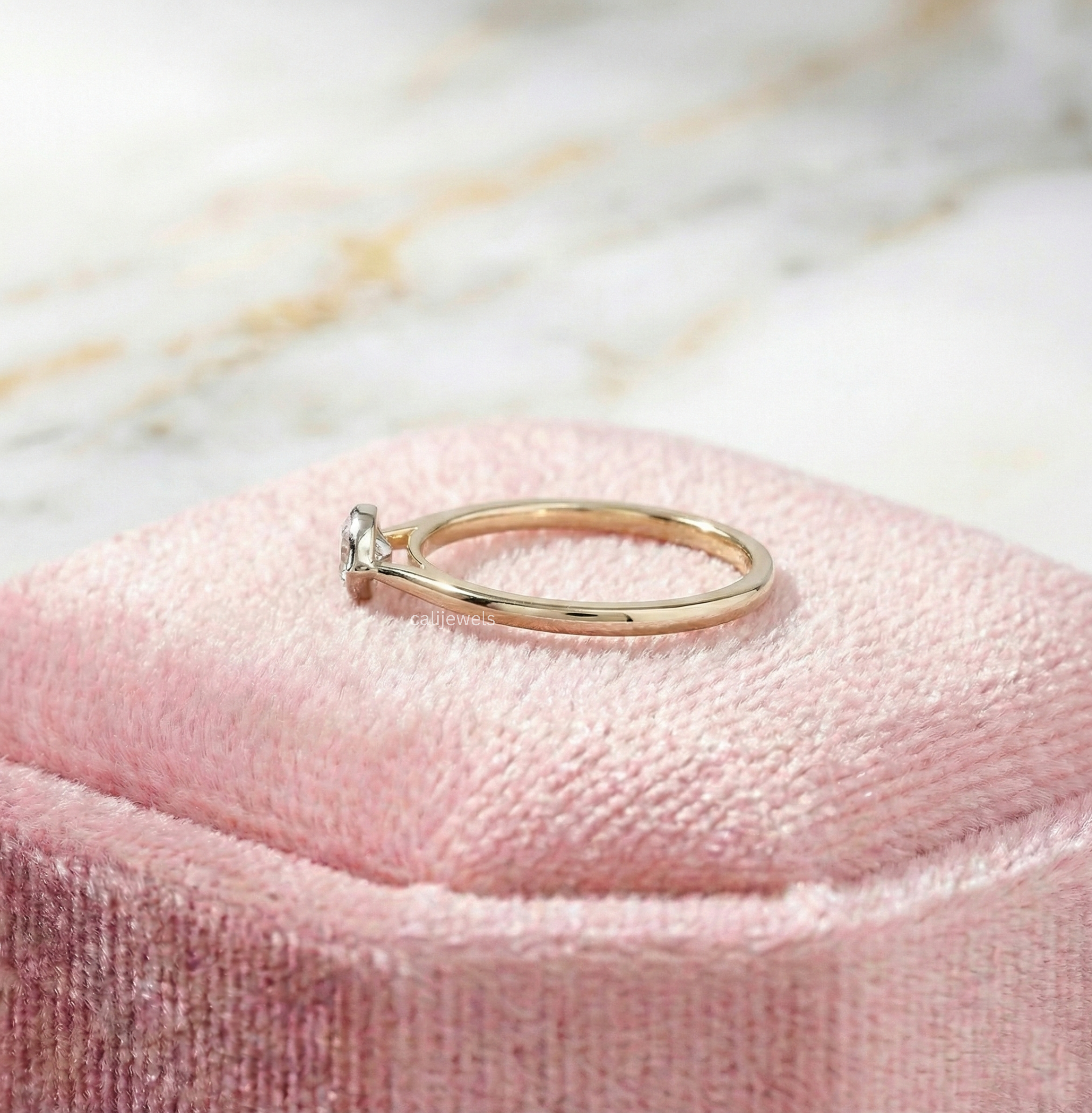 Pear Cut Lab Grown Diamond Solitaire Ring