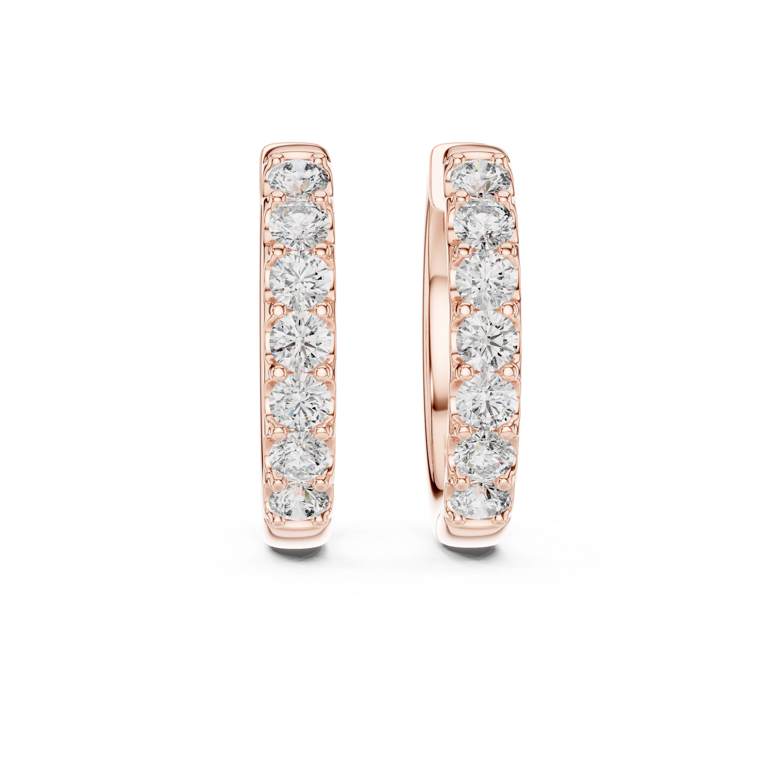 White Gold Diamond Huggie Earrings – Elegant Everyday Sparkle