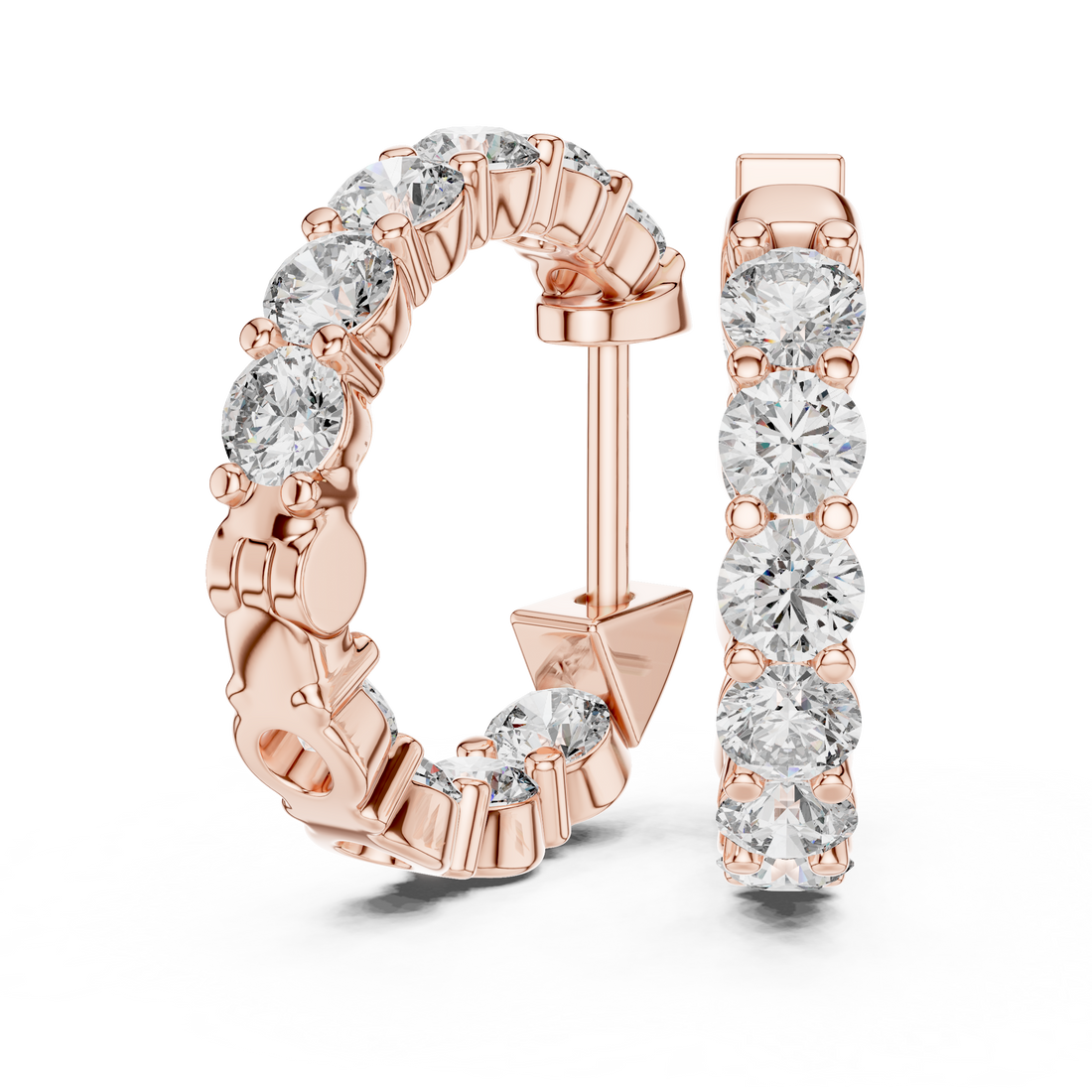 Luxe Circle Diamond Hoop Earrings