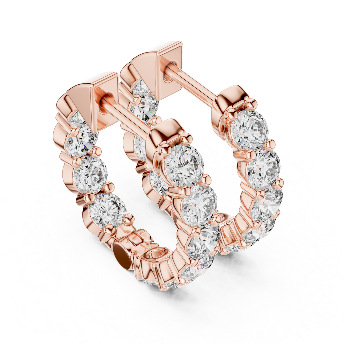 Luxe Circle Diamond Hoop Earrings