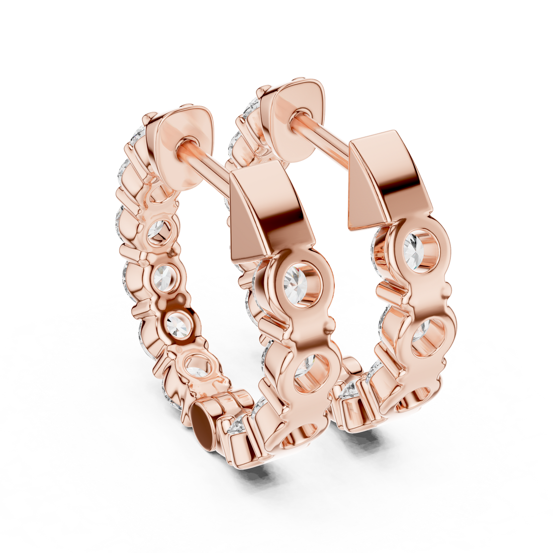 Luxe Circle Diamond Hoop Earrings