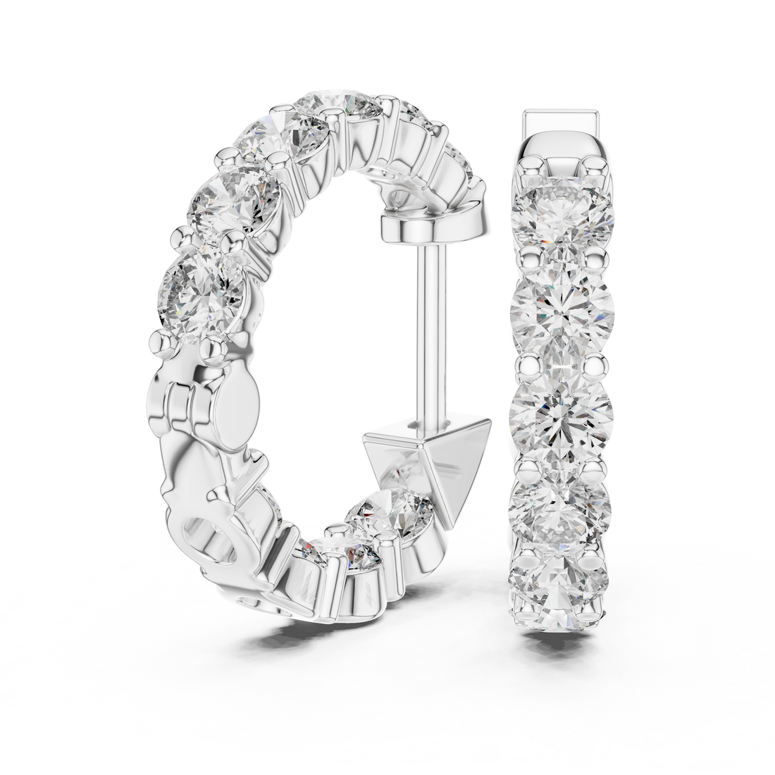 Luxe Circle Diamond Hoop Earrings