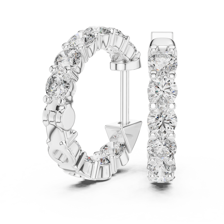 Luxe Circle Diamond Hoop Earrings