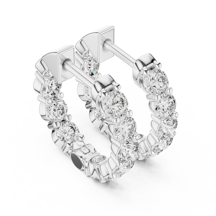 Luxe Circle Diamond Hoop Earrings