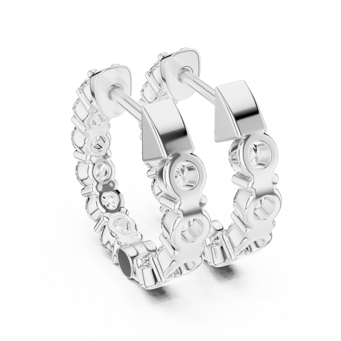 Luxe Circle Diamond Hoop Earrings