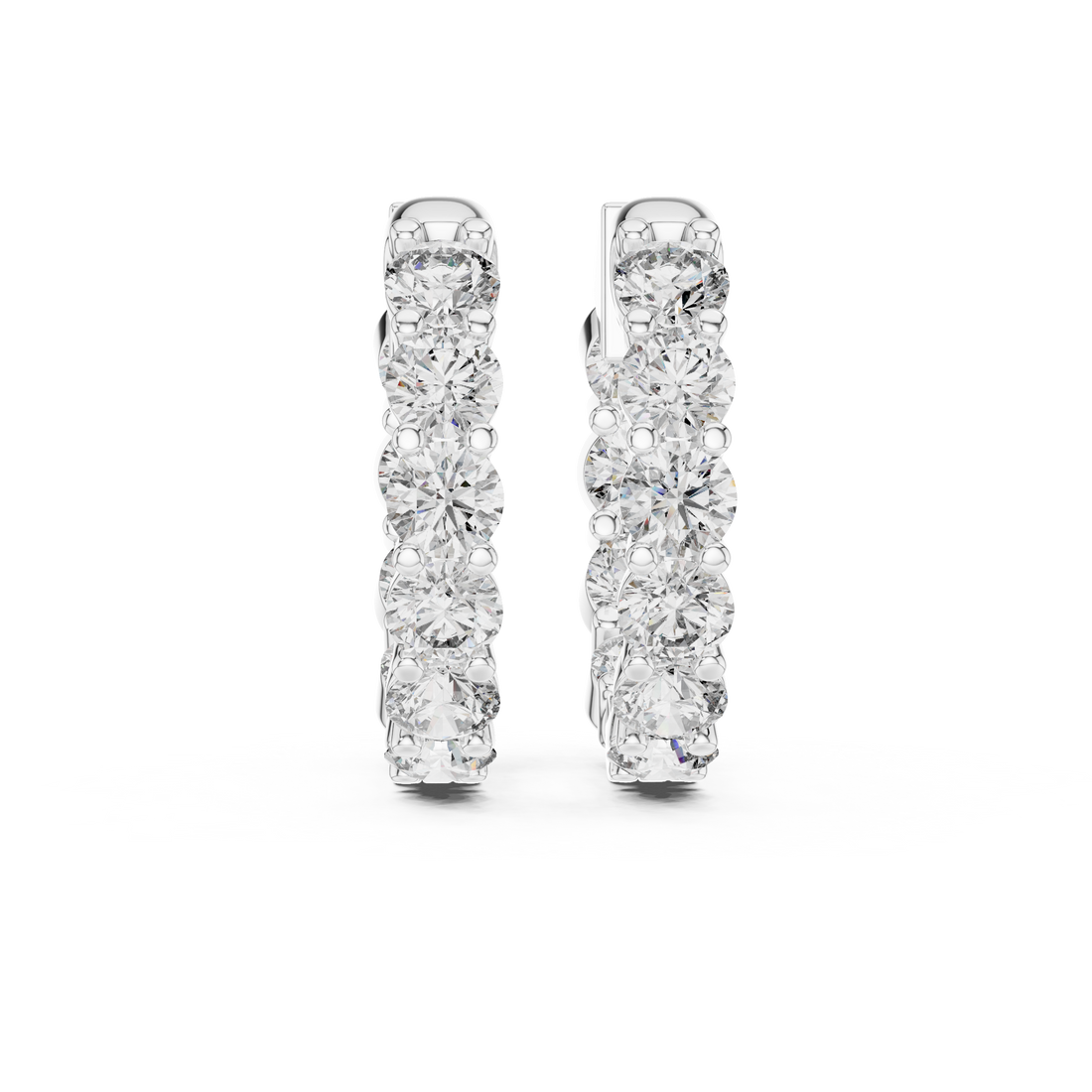 Luxe Circle Diamond Hoop Earrings