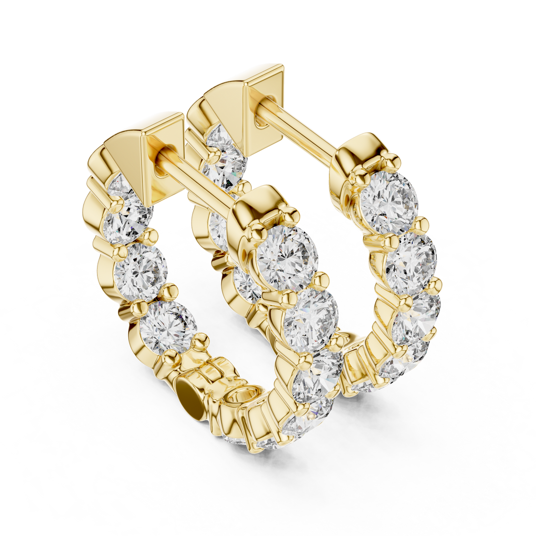 Luxe Circle Diamond Hoop Earrings