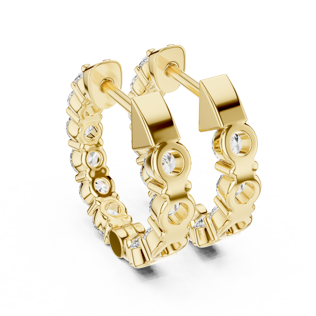 Luxe Circle Diamond Hoop Earrings