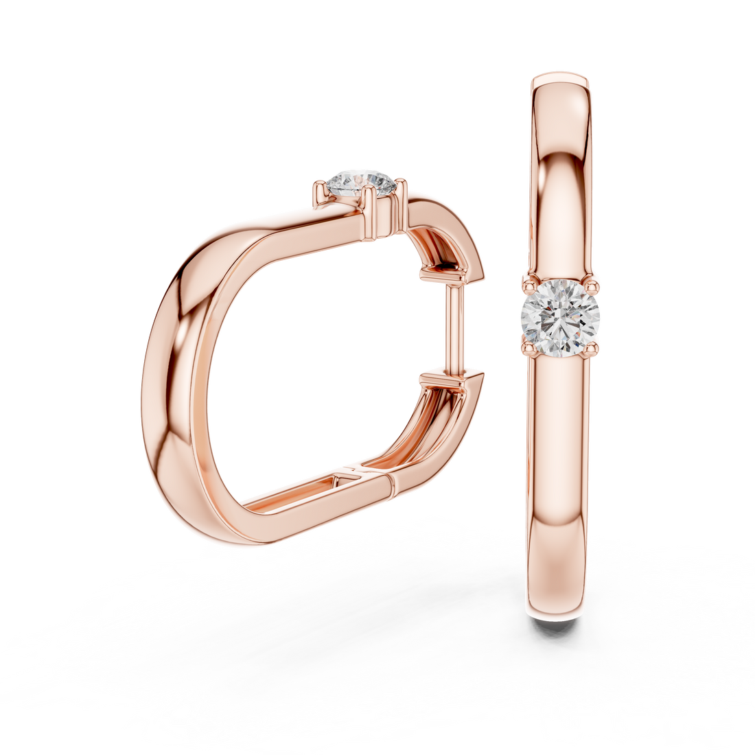 Modern 14-KT White Gold 0.25-CT Diamond Huggie Hoop Earrings