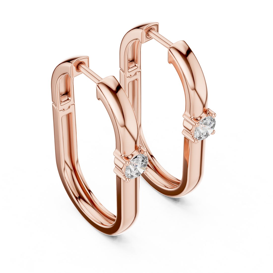 Modern 14-KT White Gold 0.25-CT Diamond Huggie Hoop Earrings