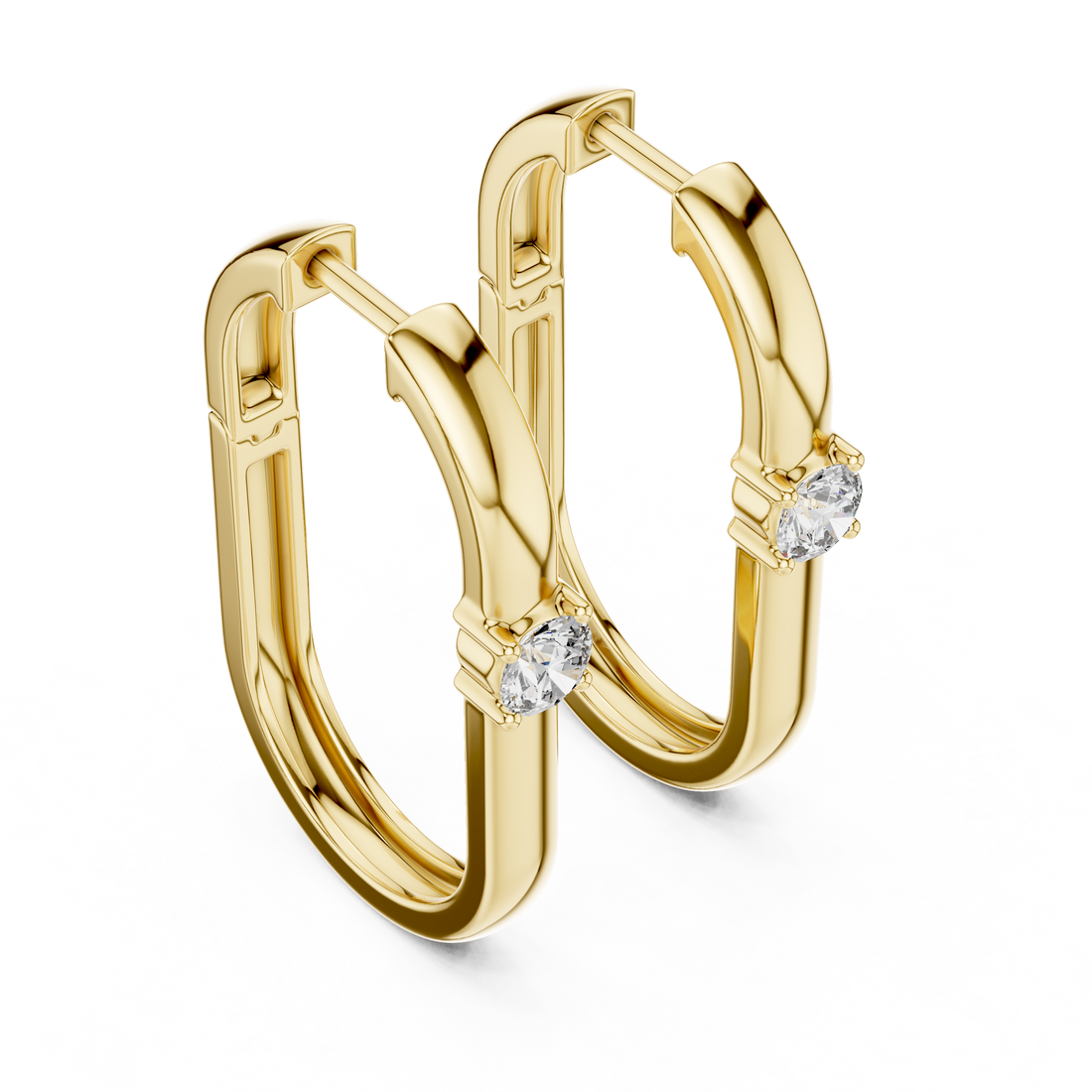 Modern 14-KT White Gold 0.25-CT Diamond Huggie Hoop Earrings