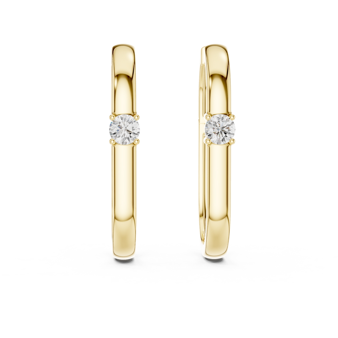 Modern 14-KT White Gold 0.25-CT Diamond Huggie Hoop Earrings