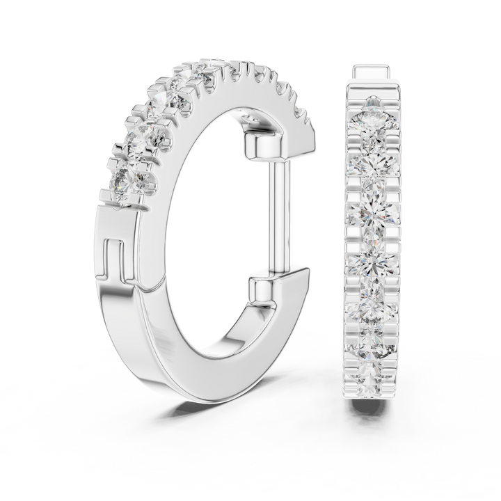 Luxury Diamond-Embellished Hoop Earrings in 14-KT White Gold