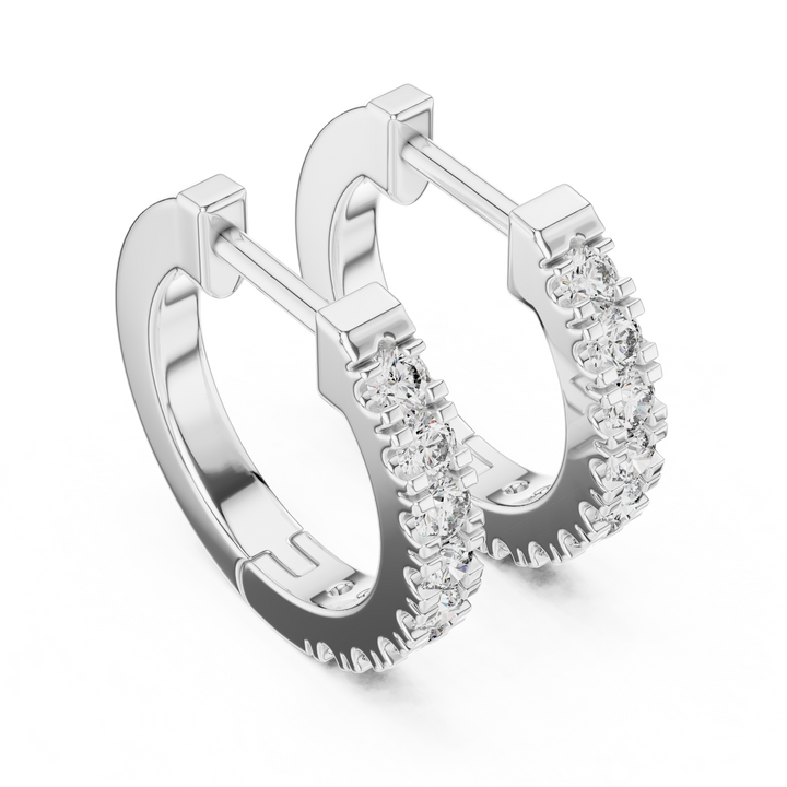 Luxury Diamond-Embellished Hoop Earrings in 14-KT White Gold