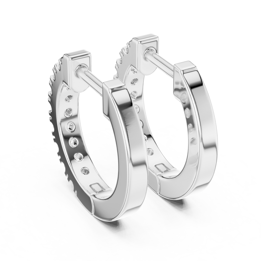 Luxury Diamond-Embellished Hoop Earrings in 14-KT White Gold