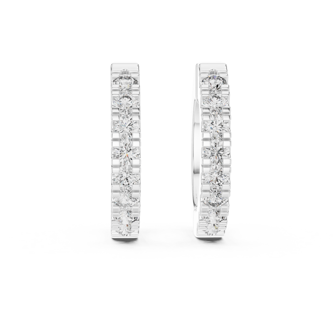 Luxury Diamond-Embellished Hoop Earrings in 14-KT White Gold