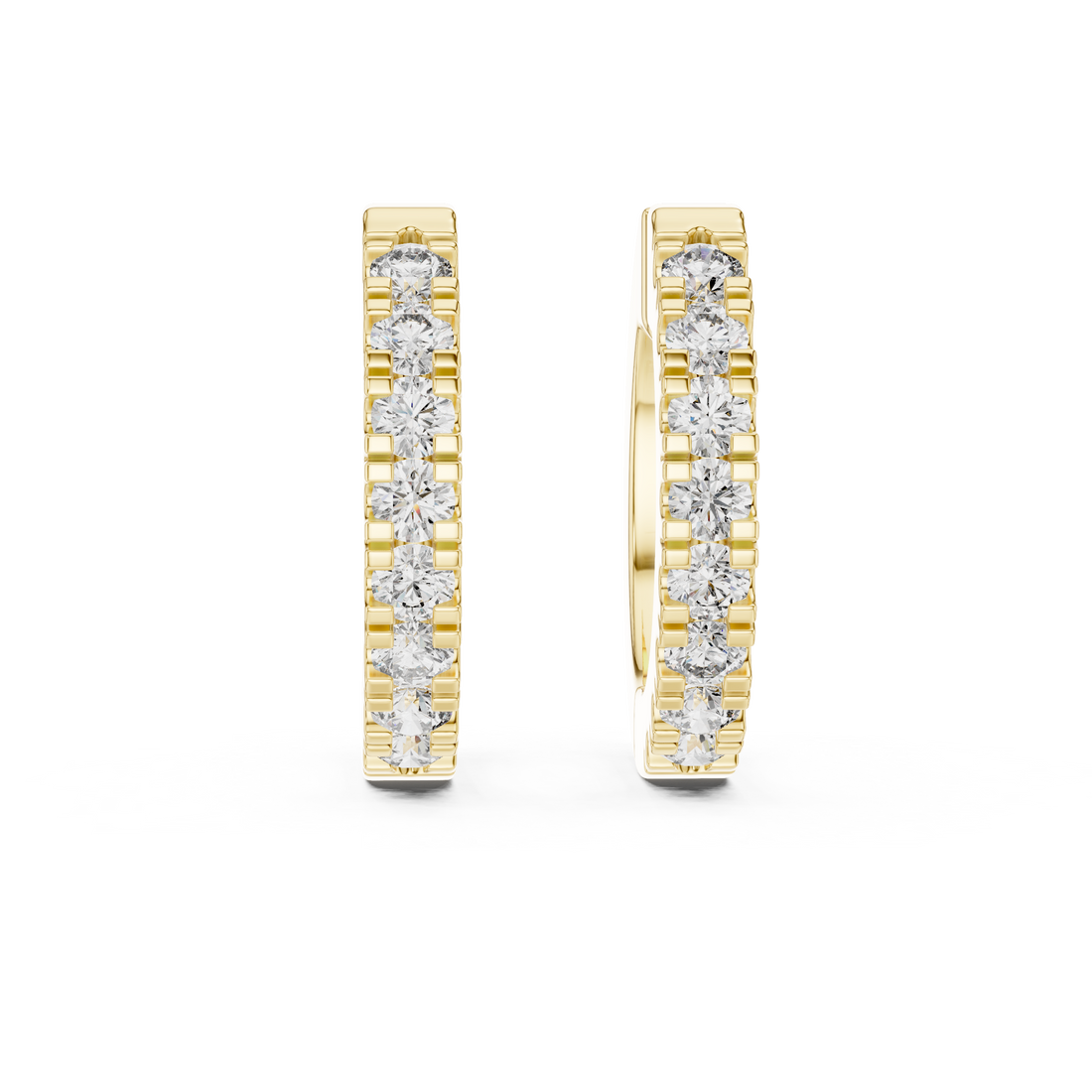 Luxury Diamond-Embellished Hoop Earrings in 14-KT White Gold