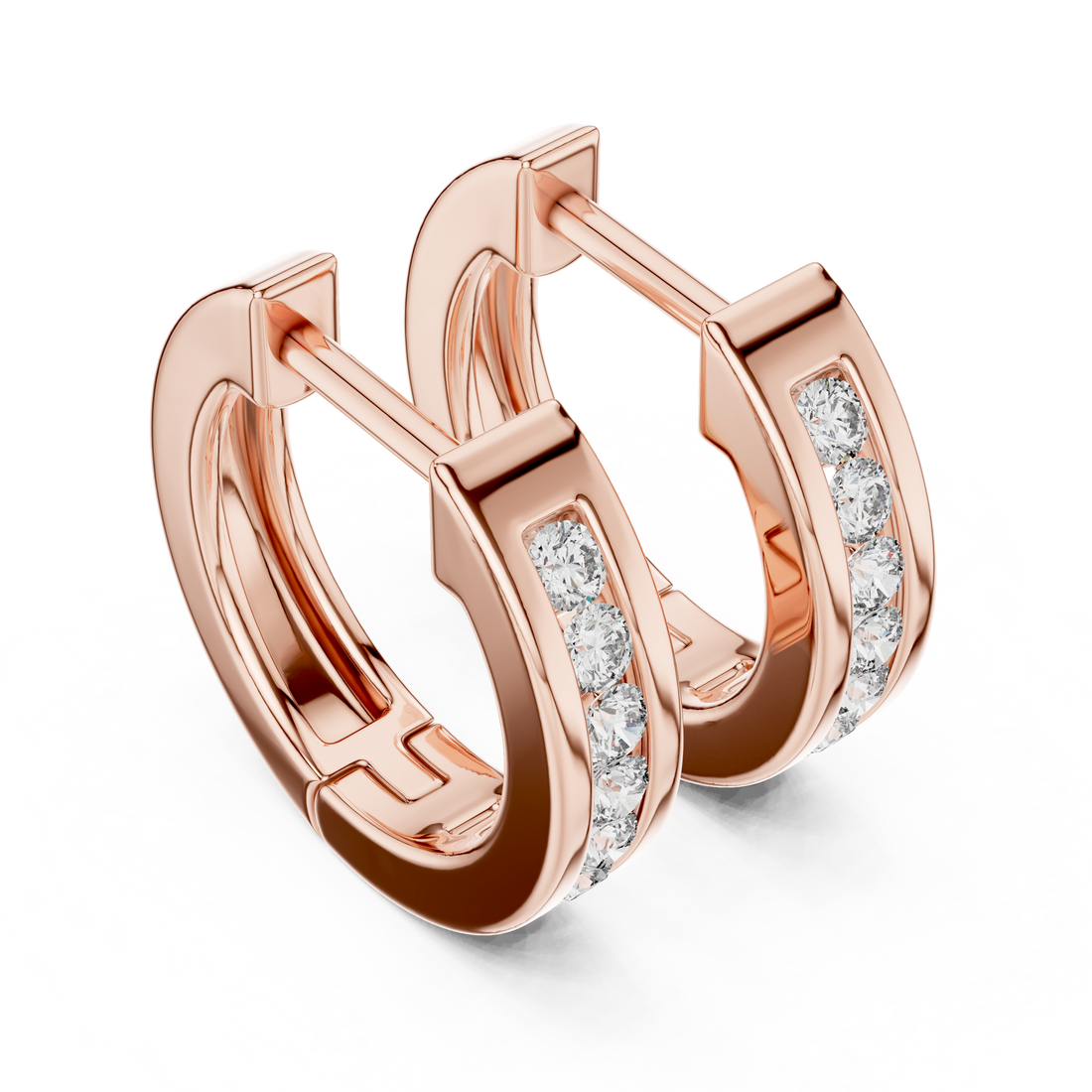 Modern Grace 14-KT White Gold Diamond Hug Earrings