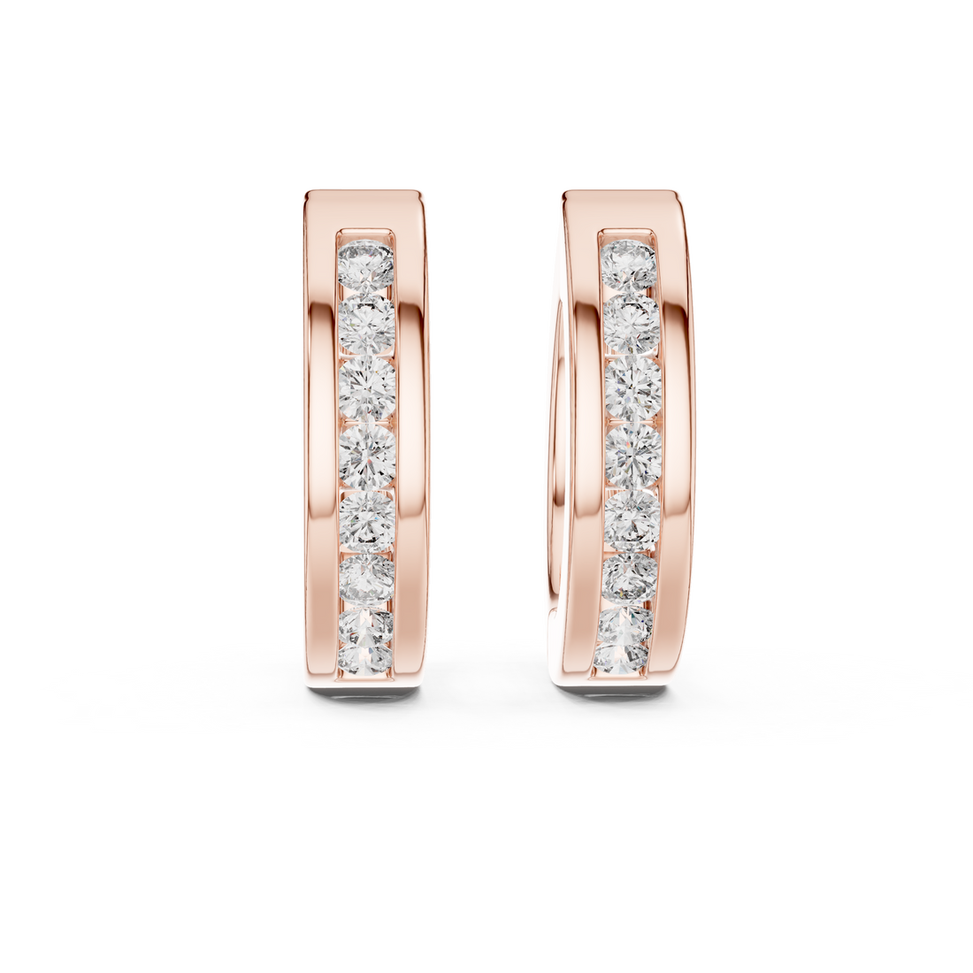 Modern Grace 14-KT White Gold Diamond Hug Earrings