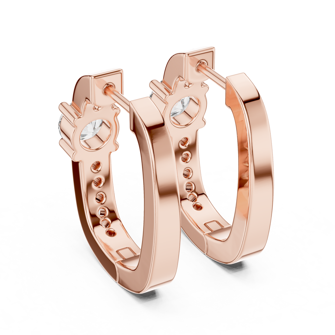 Luxury 0.25-CT Diamond Huggie Hoops in 14-KT White Gold