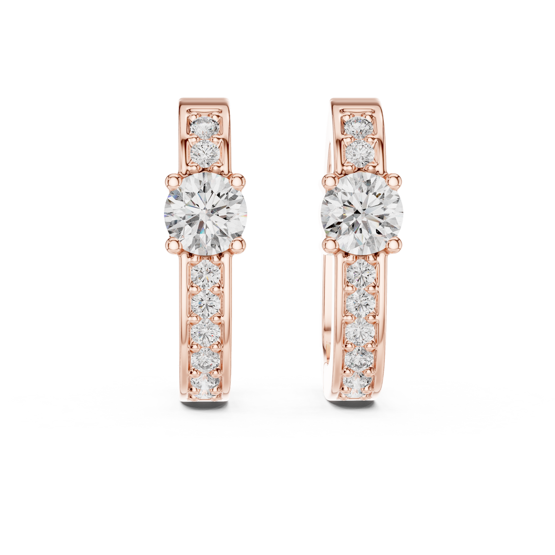 Luxury 0.25-CT Diamond Huggie Hoops in 14-KT White Gold
