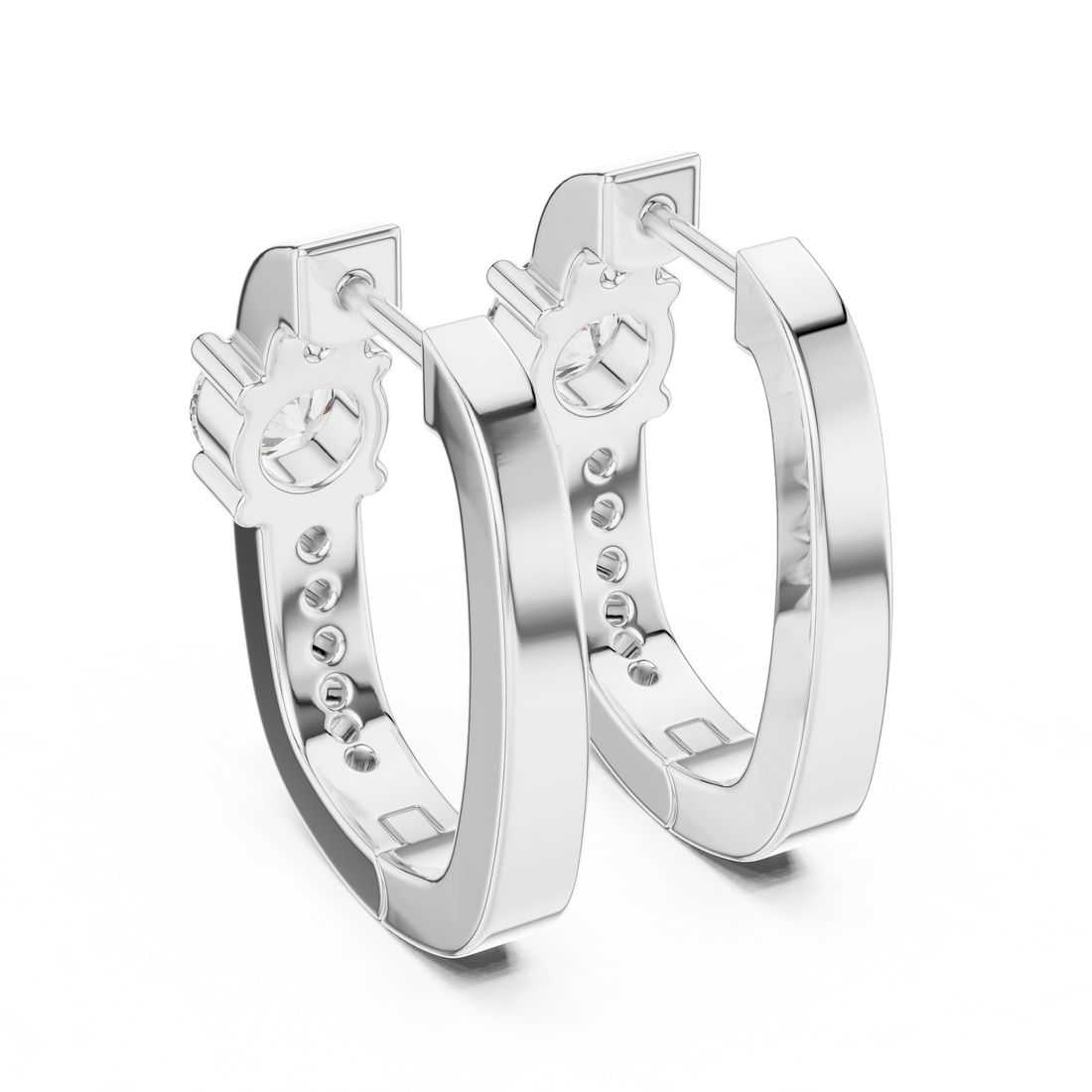 Luxury 0.25-CT Diamond Huggie Hoops in 14-KT White Gold