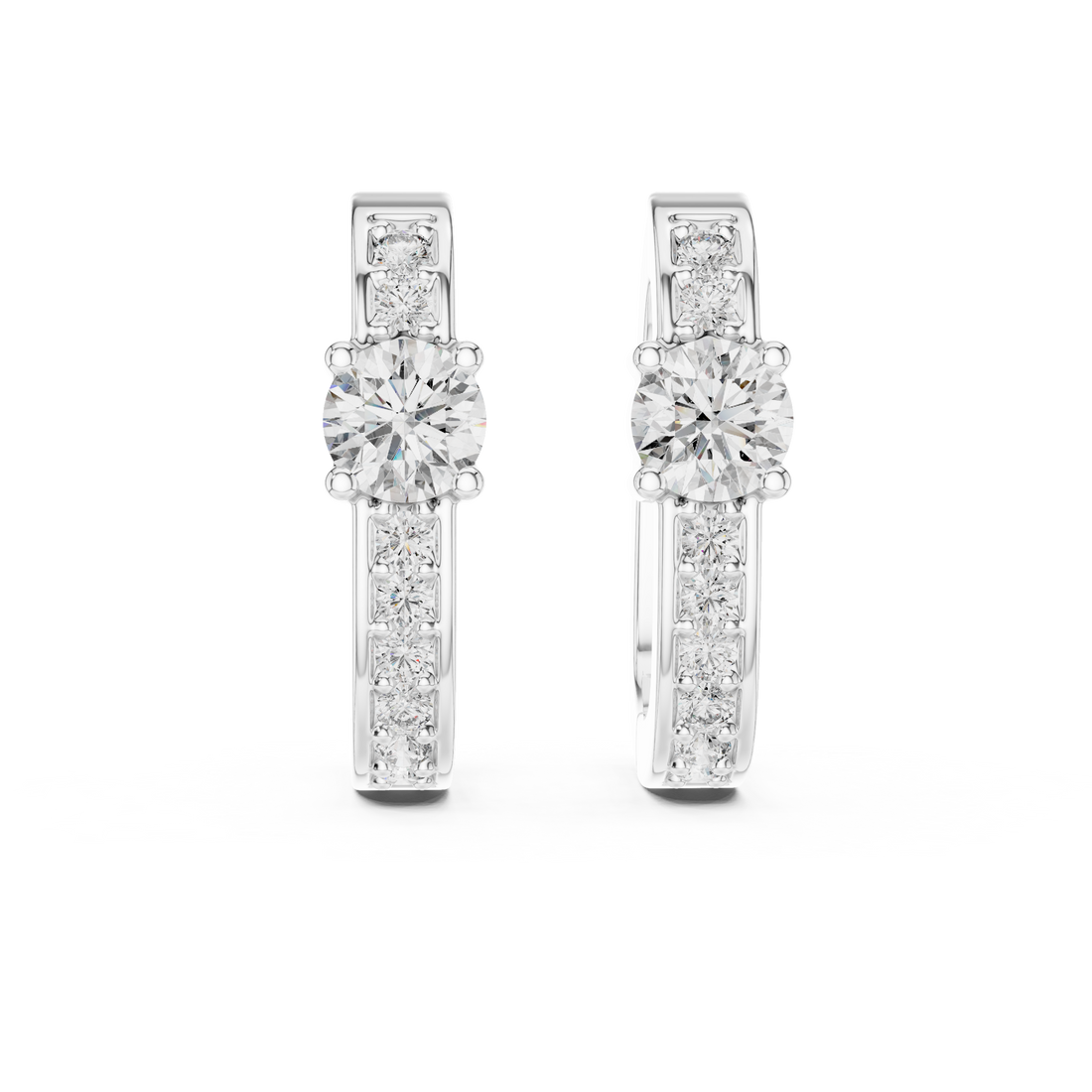 Luxury 0.25-CT Diamond Huggie Hoops in 14-KT White Gold