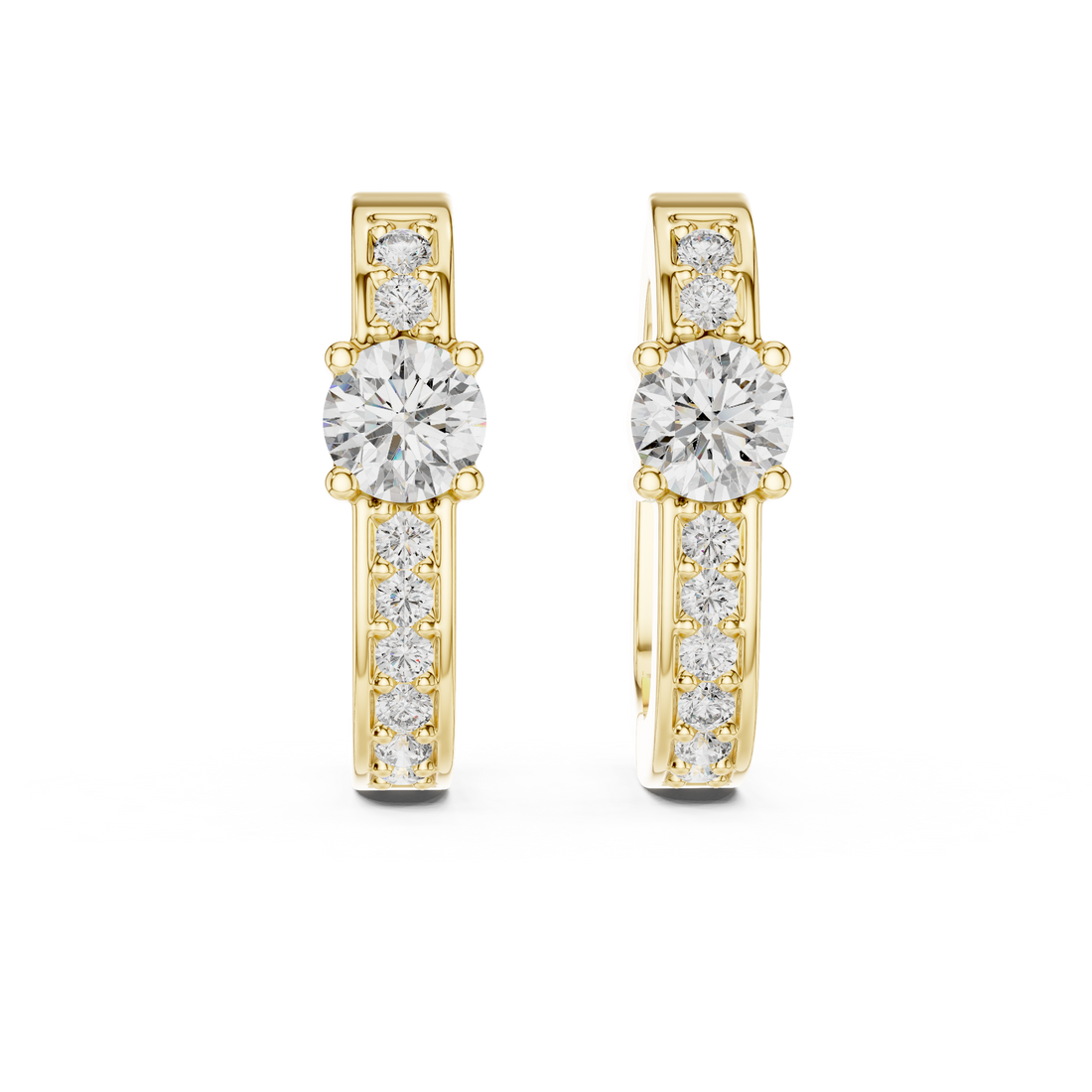 Luxury 0.25-CT Diamond Huggie Hoops in 14-KT White Gold