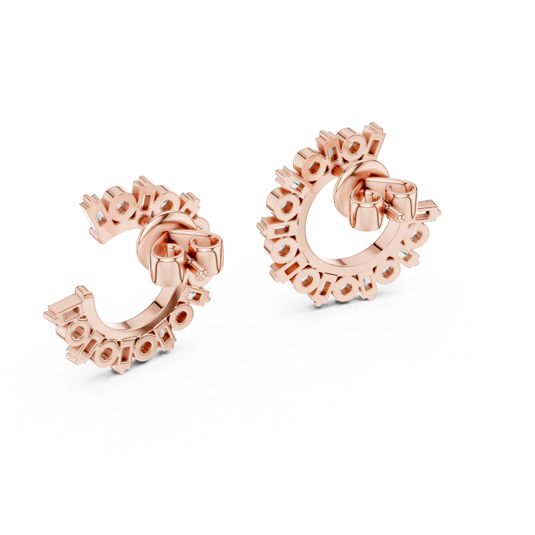 Radiant Sunburst Diamond Hoop Earrings