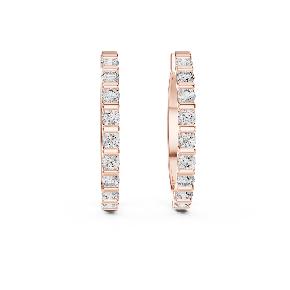 Luxury White Gold Diamond Huggie Hoops in 14-KT White Gold